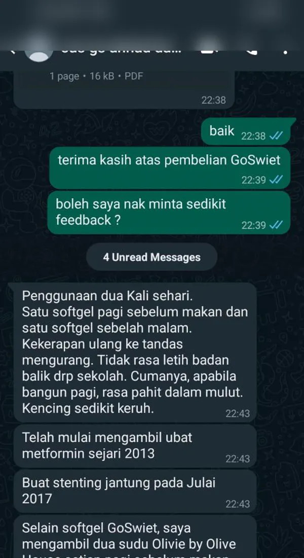 Testimoni: kurang ulang ke tandas, tak letih